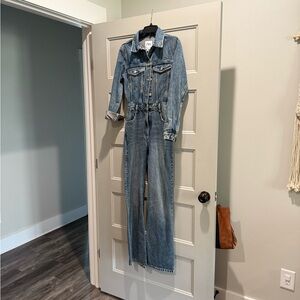 Zara Blue Denim Jumpsuit